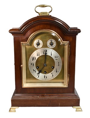 Lot 1222 - A German Mahogany Chiming Table Clock, circa...