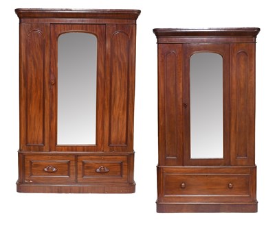 Lot 1398 - Two Similar Victorian Mahogany Mirror Fronted...
