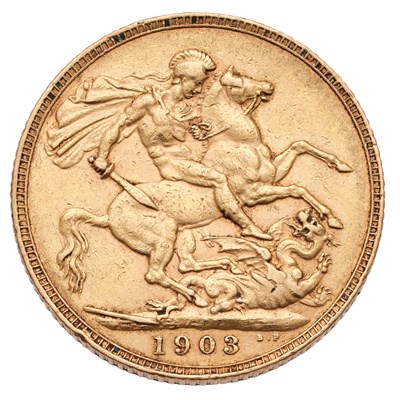Lot 222 - Edward VII, Sovereign 1903; very fine