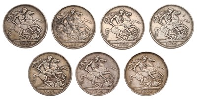 Lot 123 - Victoria, Assorted Crowns, to include: 1887,...