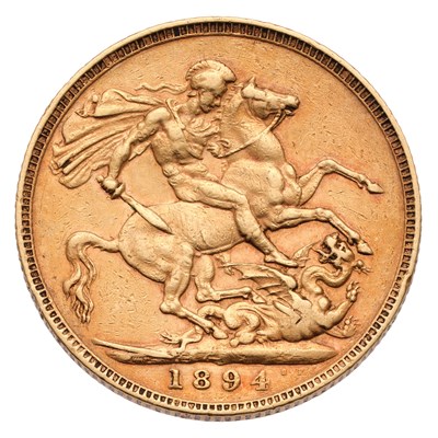 Lot 212 - Victoria, Sovereign 1894; very fine or about so