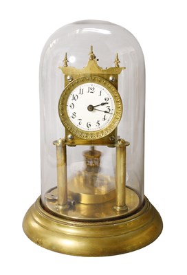 Lot 1233 - A Brass Anniversary Dome Mantel Timepiece,...