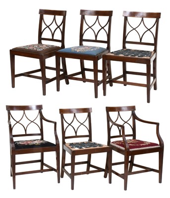 Lot 1475 - A Set of Six Regency Mahogany Dining Chairs,...