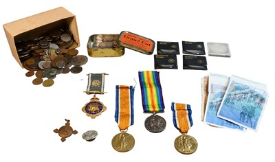 Lot 1260 - A Pair of World War I Medals, a Victory medal,...