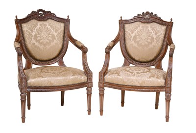 Lot 1484 - A Pair of Reproduction French Carved Walnut...