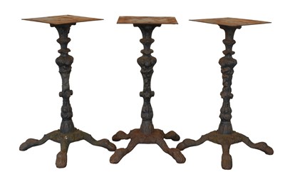 Lot 1446 - Three Victorian Cast Iron Table Pedestals,...