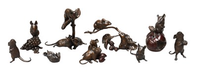 Lot 1242 - Richard Cooper & Company Bronze Mice,...
