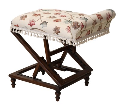 Lot 1461 - A Mahogany Framed Adjustable Footstool, with...