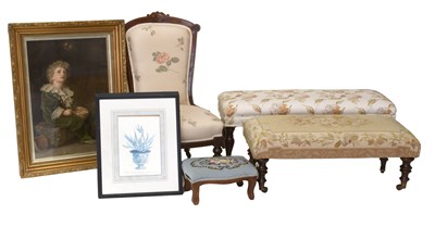 Lot 1451 - A Victorian Nursing Chair, with contemporary...