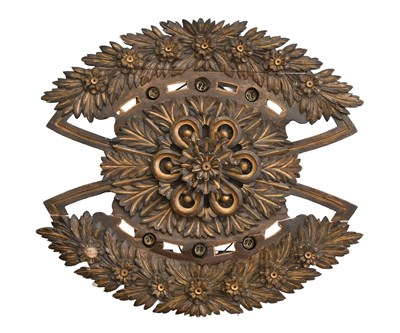 Lot 1452 - A Gilt Wood Illuminated Ceiling Rose, carved...