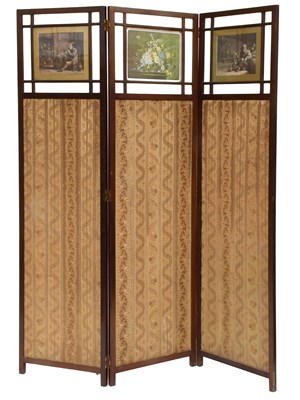 Lot 1423 - An Edwardian Mahogany Three-fold Dressing...