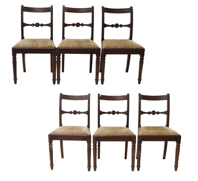 Lot 1405 - A Set of Six 19th Century Dining Chairs, on...