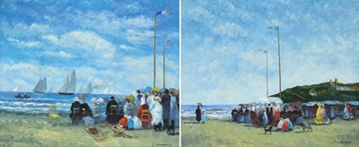 Lot 1378 - P. Arnoux (Contemporary) French Figures on a...