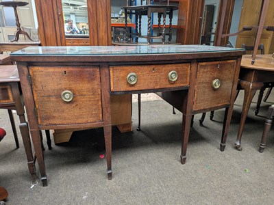 Lot 1408 - A George III Mahogany Bow-Fronted Sideboard,...
