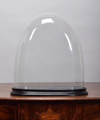 Lot 86 - Glass Dome: A Period Oval Glass Dome, with...
