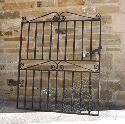 Lot 1441 - A Black Painted Wrought Iron Gate, 101cm by 120cm