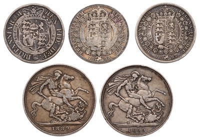 Lot 122 - Assorted 19th Century Crowns and Halfcrowns,...