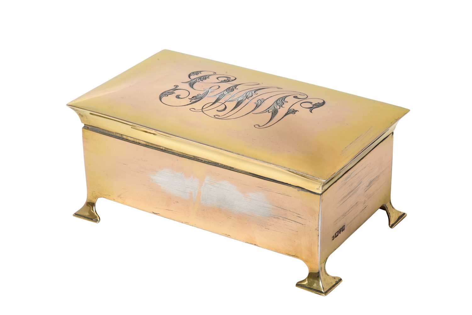 A George V Silver-Gilt Cigarette-Box,