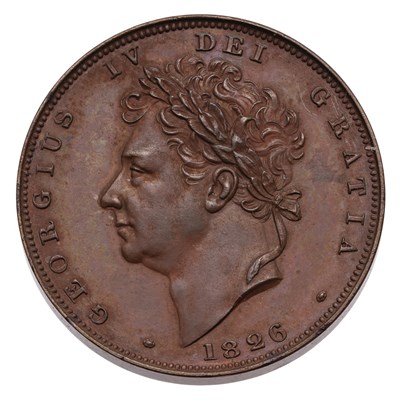 Lot 110 - George IV, Bronzed Proof Farthing 1826, second...