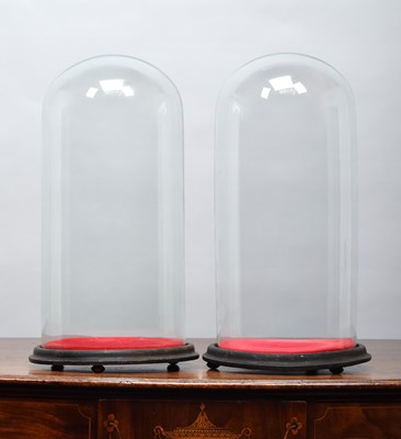 Lot 94 - Glass Dome: A Pair of Period Circular Glass...