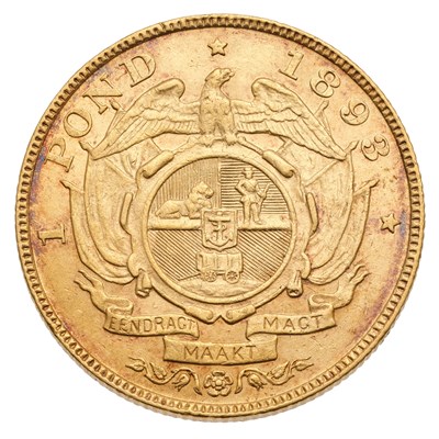 Lot 322 - South Africa, Gold Pond 1893, obv. bust of...