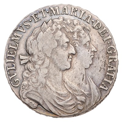 Lot 100 - William and Mary, Halfcrown 1689, first busts,...