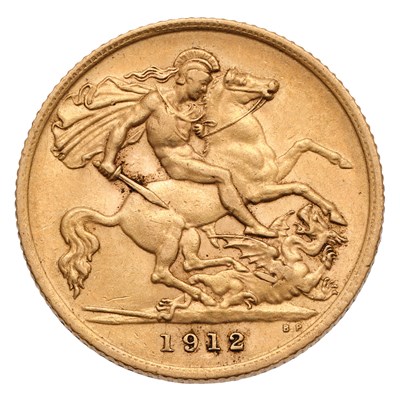 Lot 243 - George V, Half Sovereign 1912; very fine