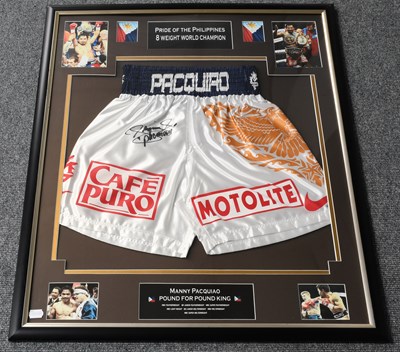 Lot 3011 - Manny Pacquiao Signed Boxing Shorts
