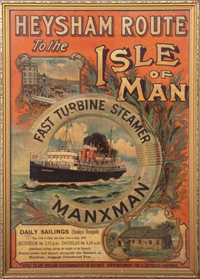 Lot 3177 - Manxman - Fast Turbine Steamer Advertising Poster