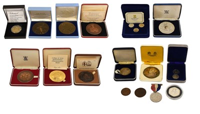Lot 375 - Various Cased Commemorative Coins and Medals,...