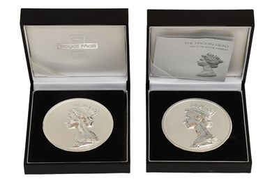 Lot 336 - A Pair of Royal Mail, Machin Silver Medallions,...