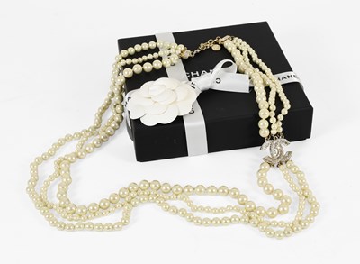 Lot Chanel 100th Anniversary Simulated Pearl...