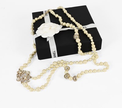 Lot Chanel Simulated Pearl and Crystal Double...