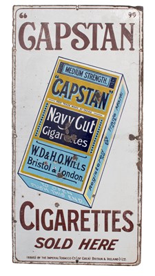 Lot 3210 - Capstan Cigarettes Sold Here Enamel Sign