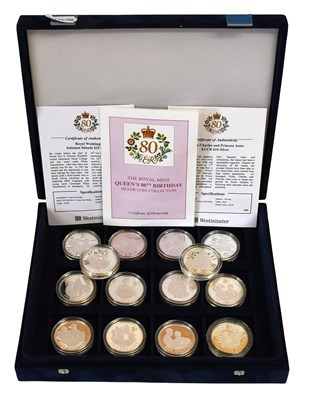 Lot 356 - Royal Mint, Queen's 80th Birthday Silver Coin...