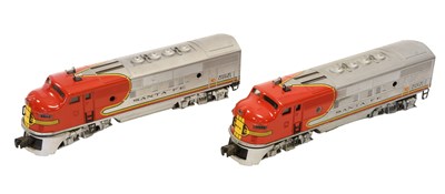 Lot 3403 - Lionel O Gauge Santa Fe Two Car Streamlined Locomotive Set