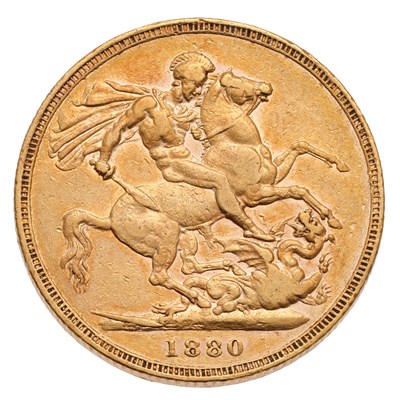 Lot 208 - Victoria, Sovereign 1880, St. George and the...