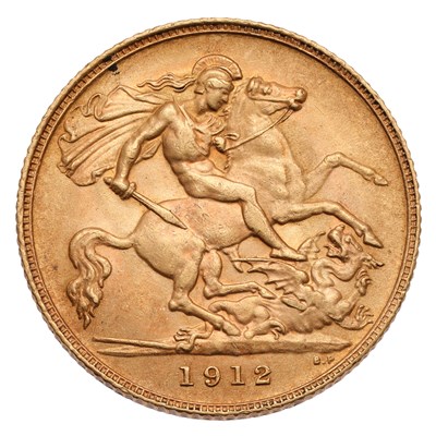 Lot 242 - George V, Half Sovereign 1912; extremely fine...