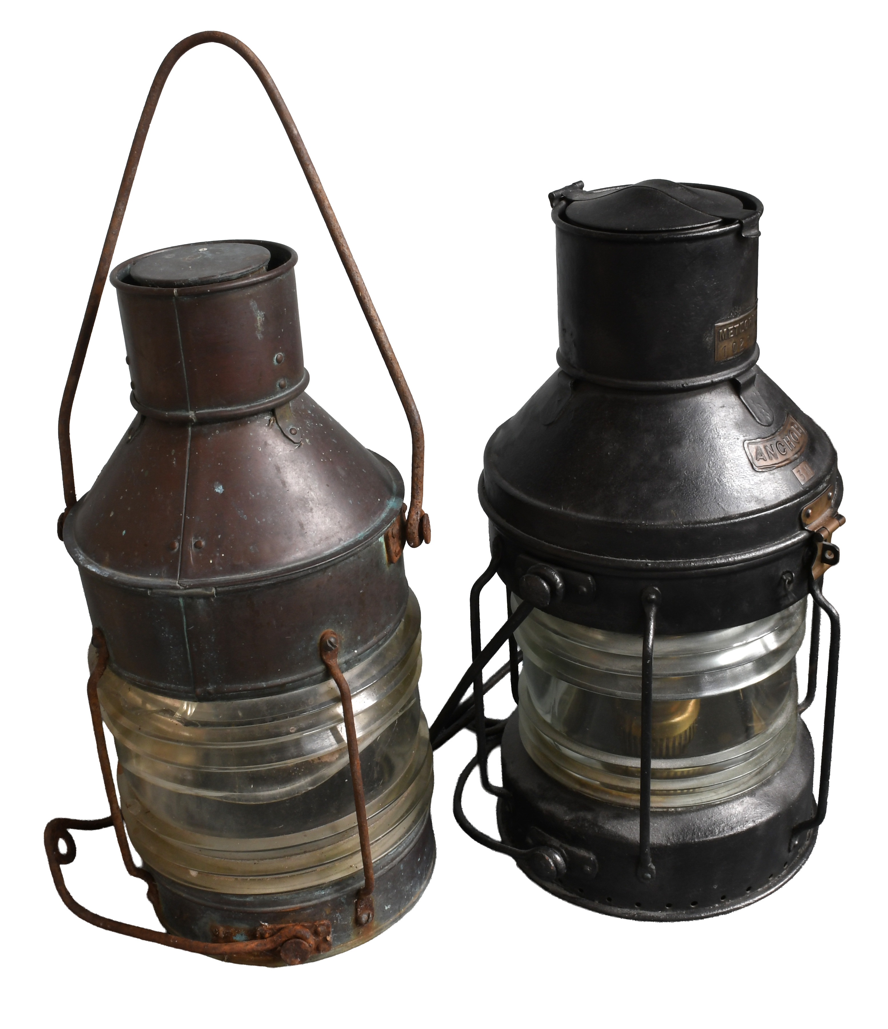 Lot 310 - Two Large Ships Lanterns, one by Anchor the