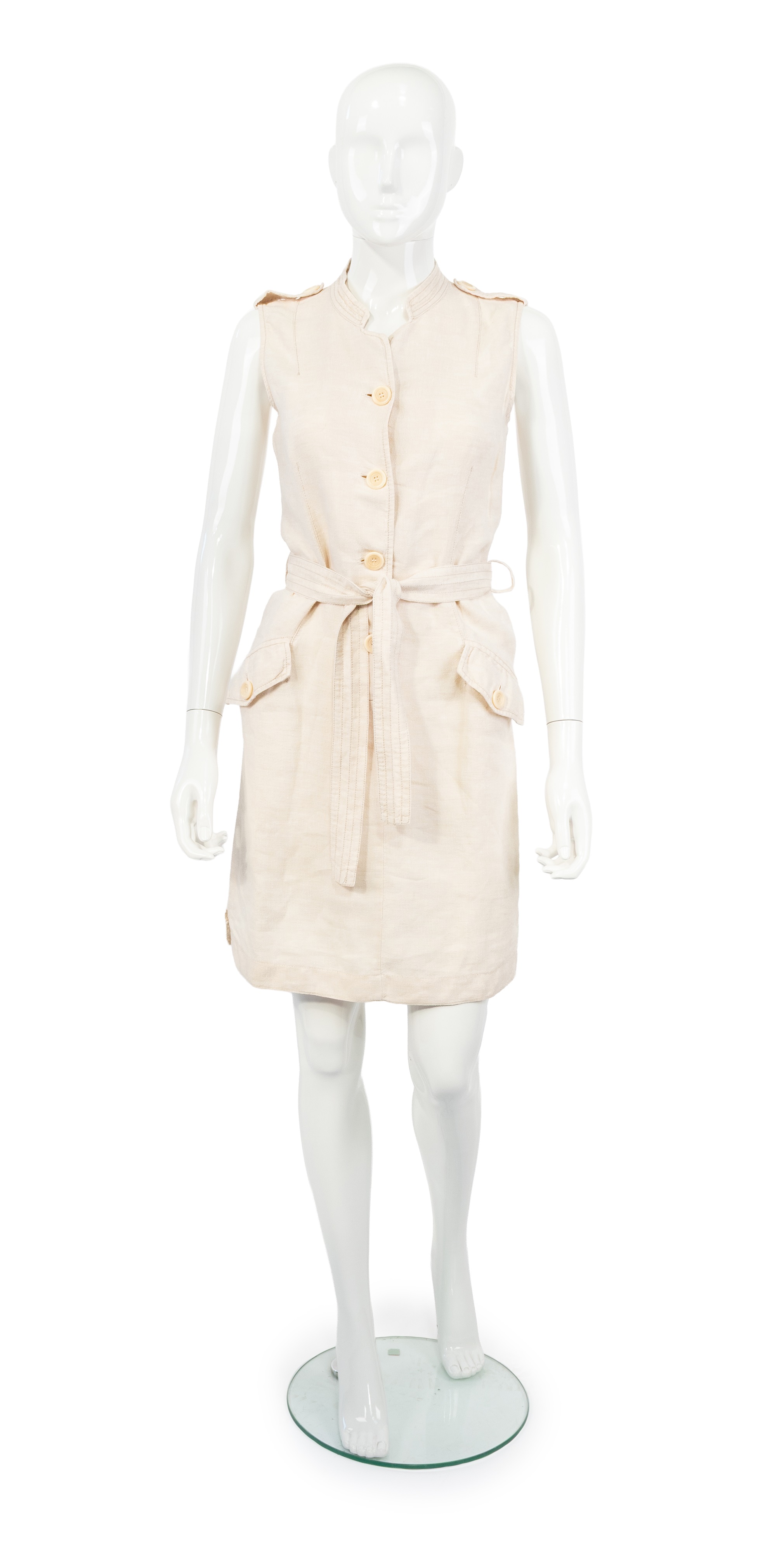 A MaxMara Beige Linen Suit, with trousers, jacket and
