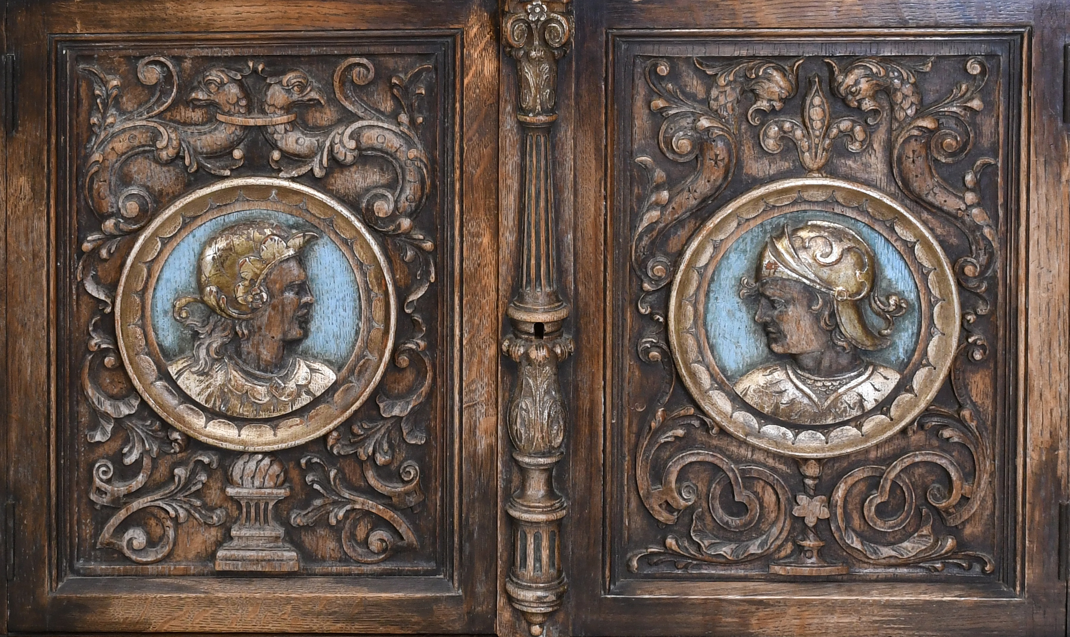 A Dining Room Suite, in Renaissance style, comprising: