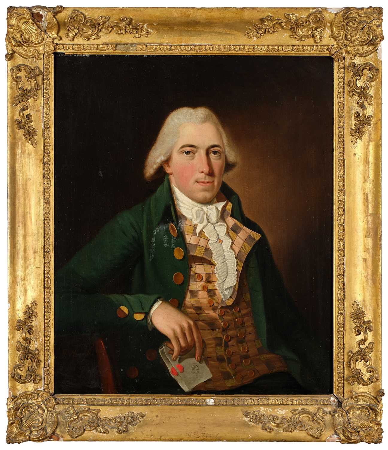 Lot 1048 - J* Wright (Late 18th Century) Portrait of a