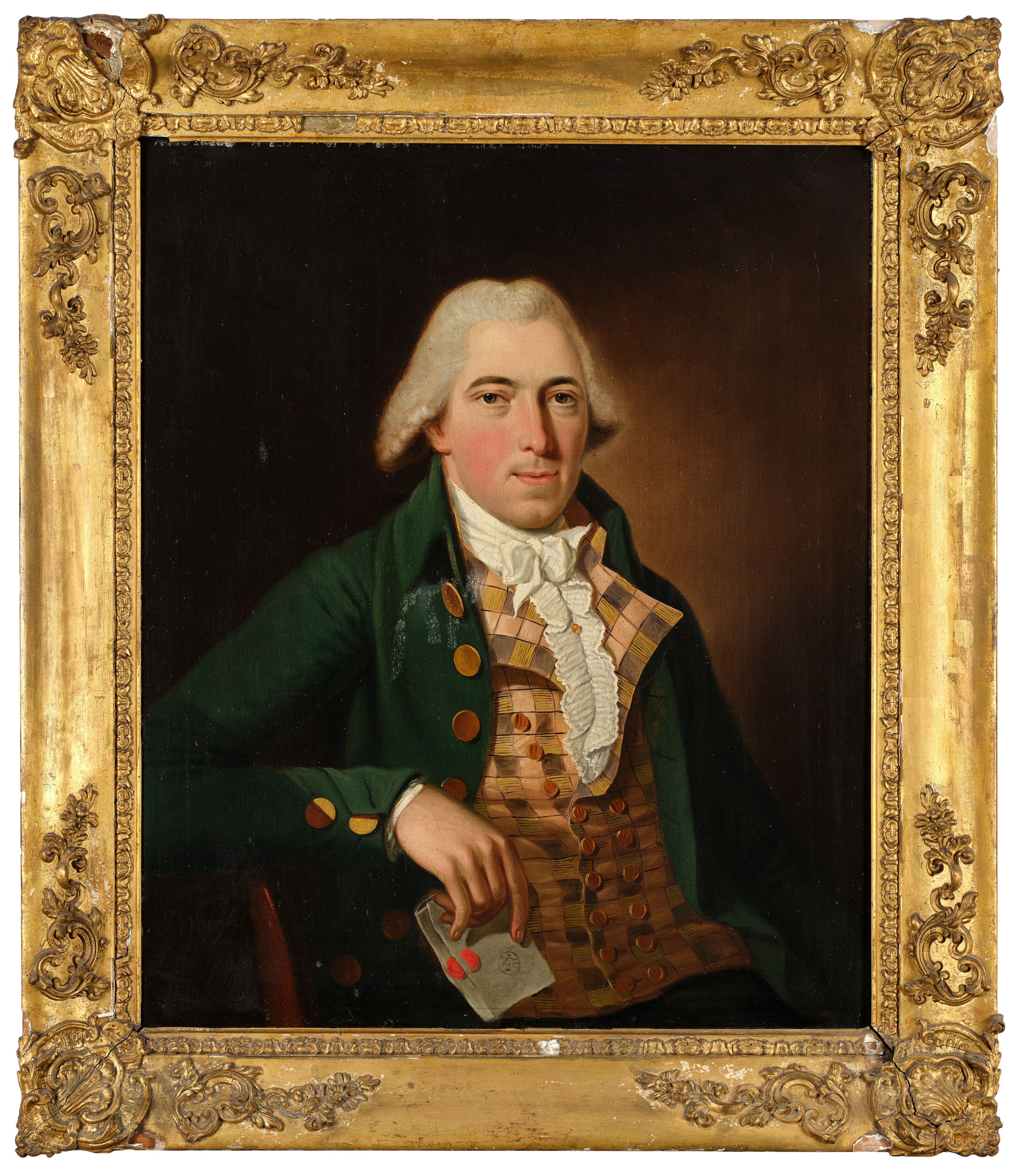 14th Century Pattern Lot 1048 - J* Wright (Late 18th Century) Portrait of a