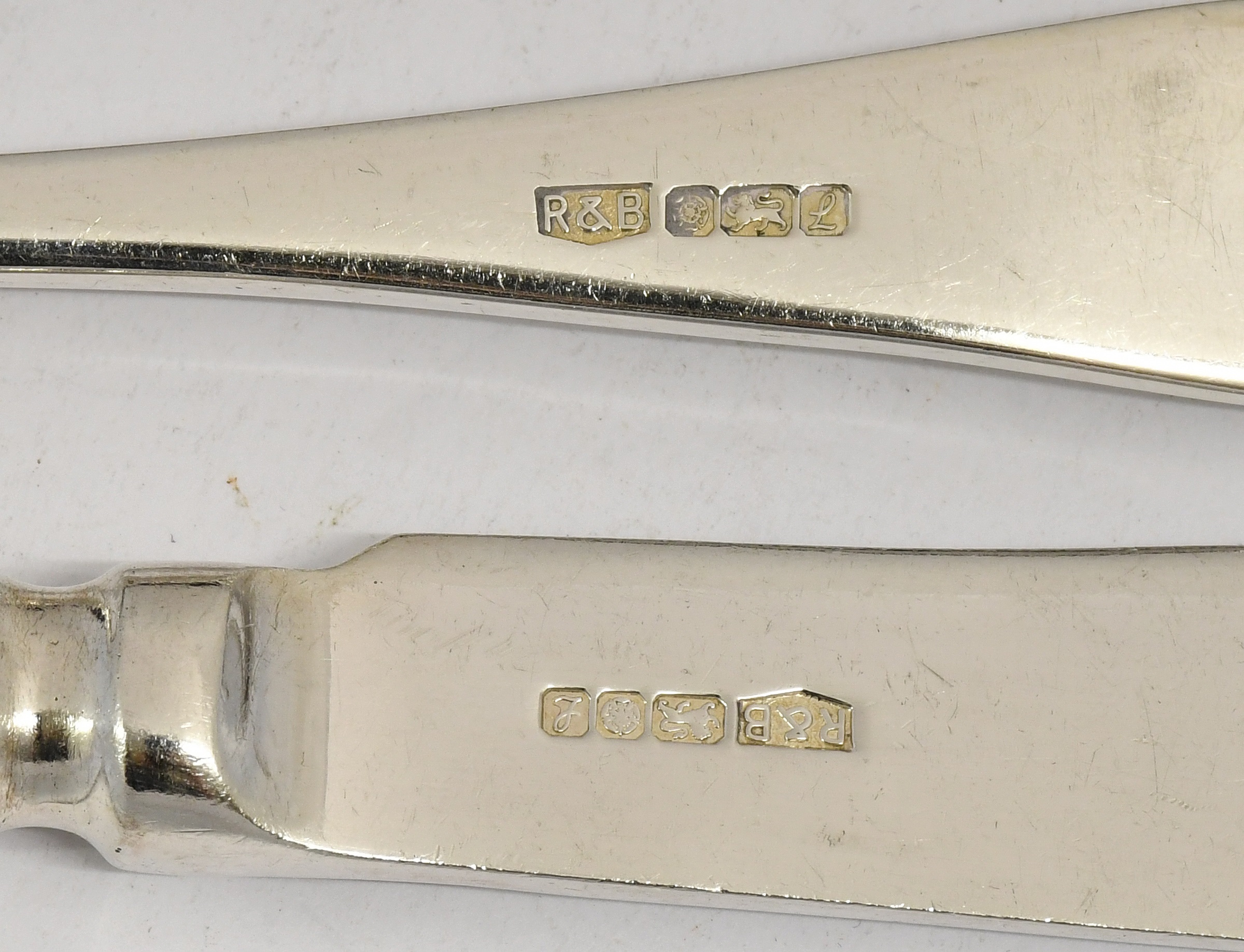 Lot 1310 - Six Pairs of Elizabeth Silver Fish-Knives