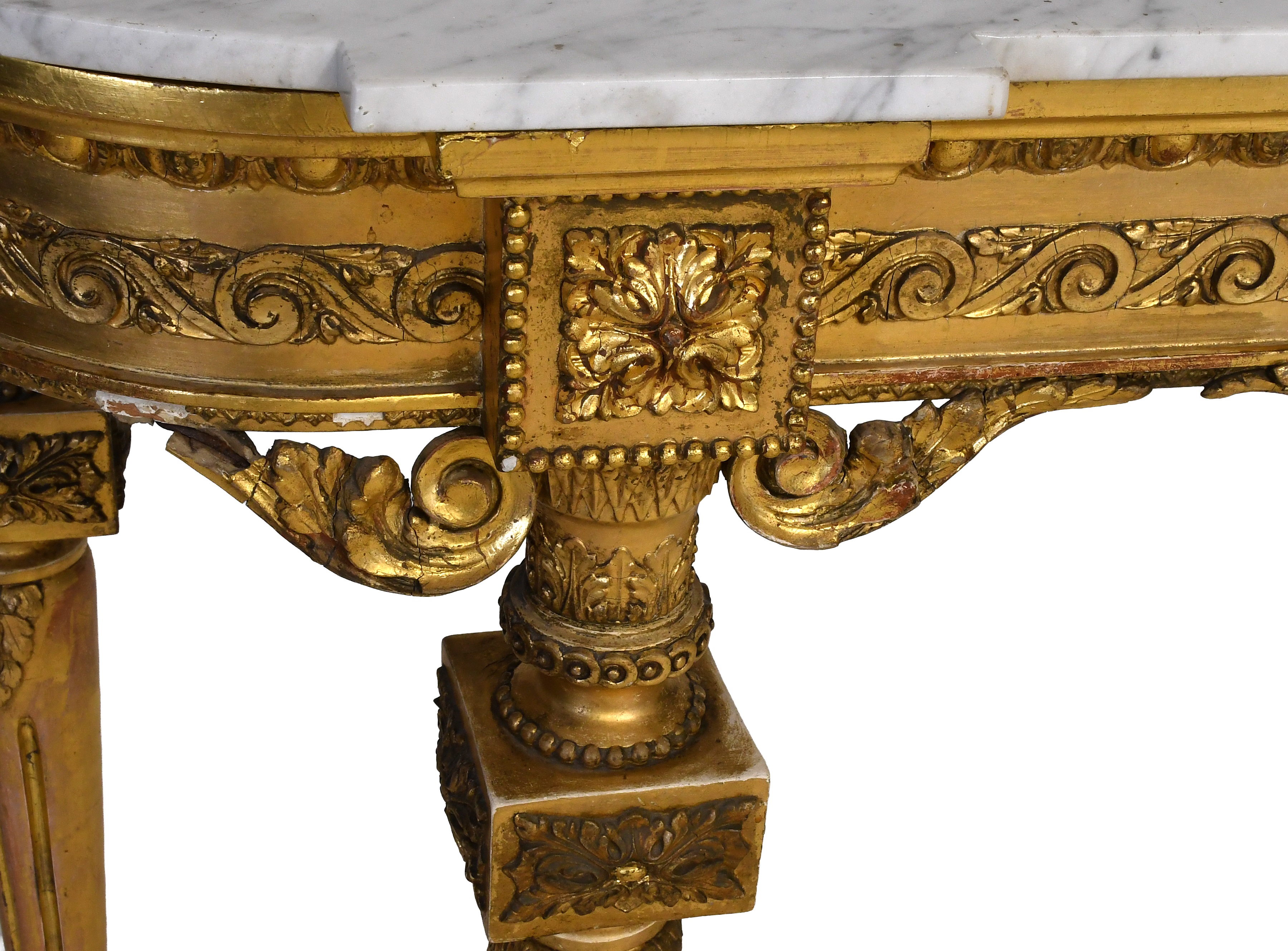 Lot 367 - A 19th Century Gilt and Gesso Console Table,