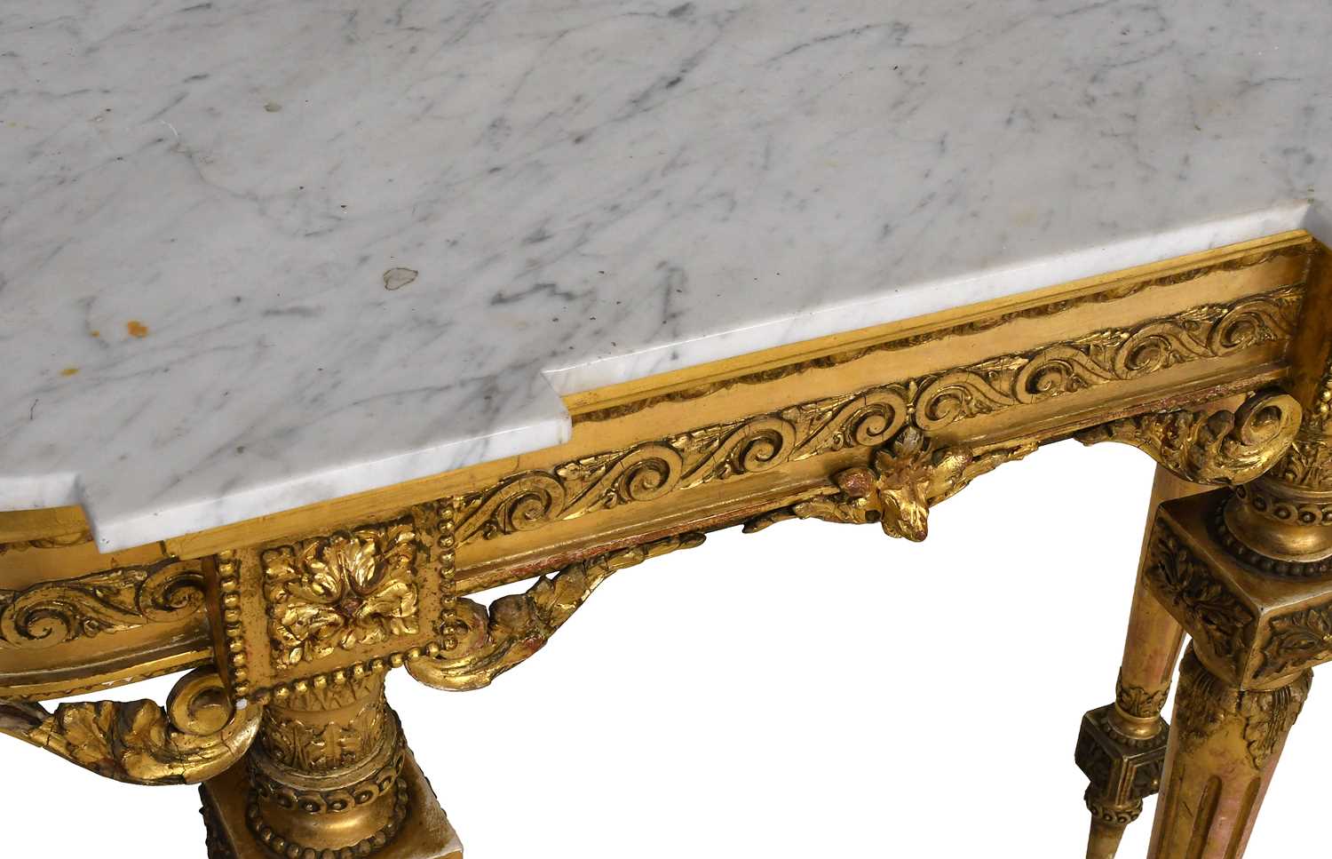 Lot 367 - A 19th Century Gilt and Gesso Console Table,