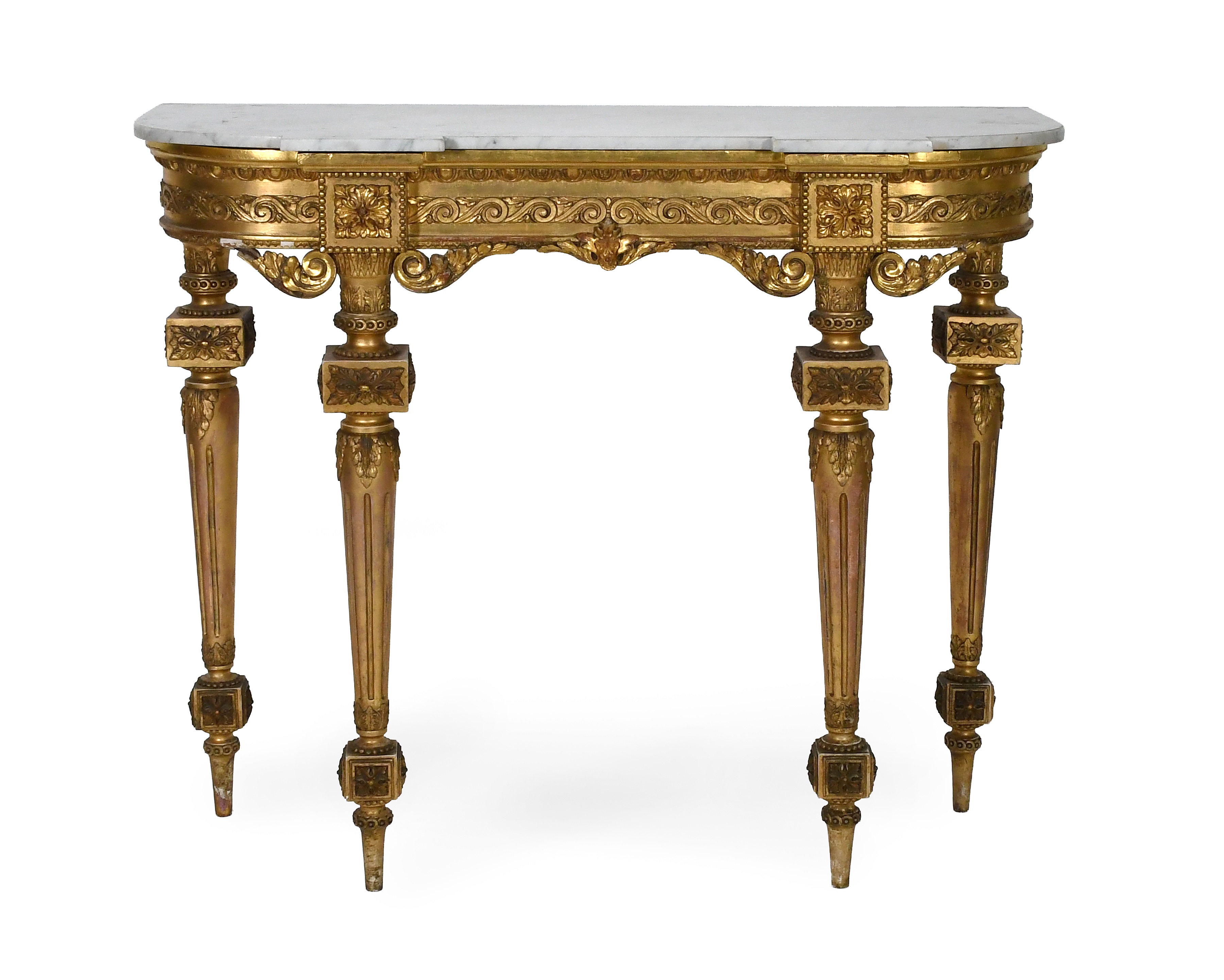Lot 367 - A 19th Century Gilt and Gesso Console Table,