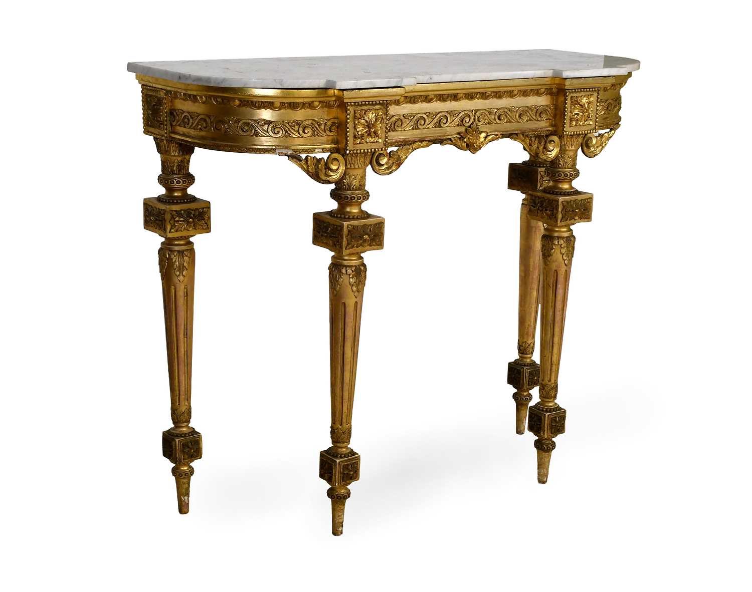 Lot 367 - A 19th Century Gilt and Gesso Console Table,