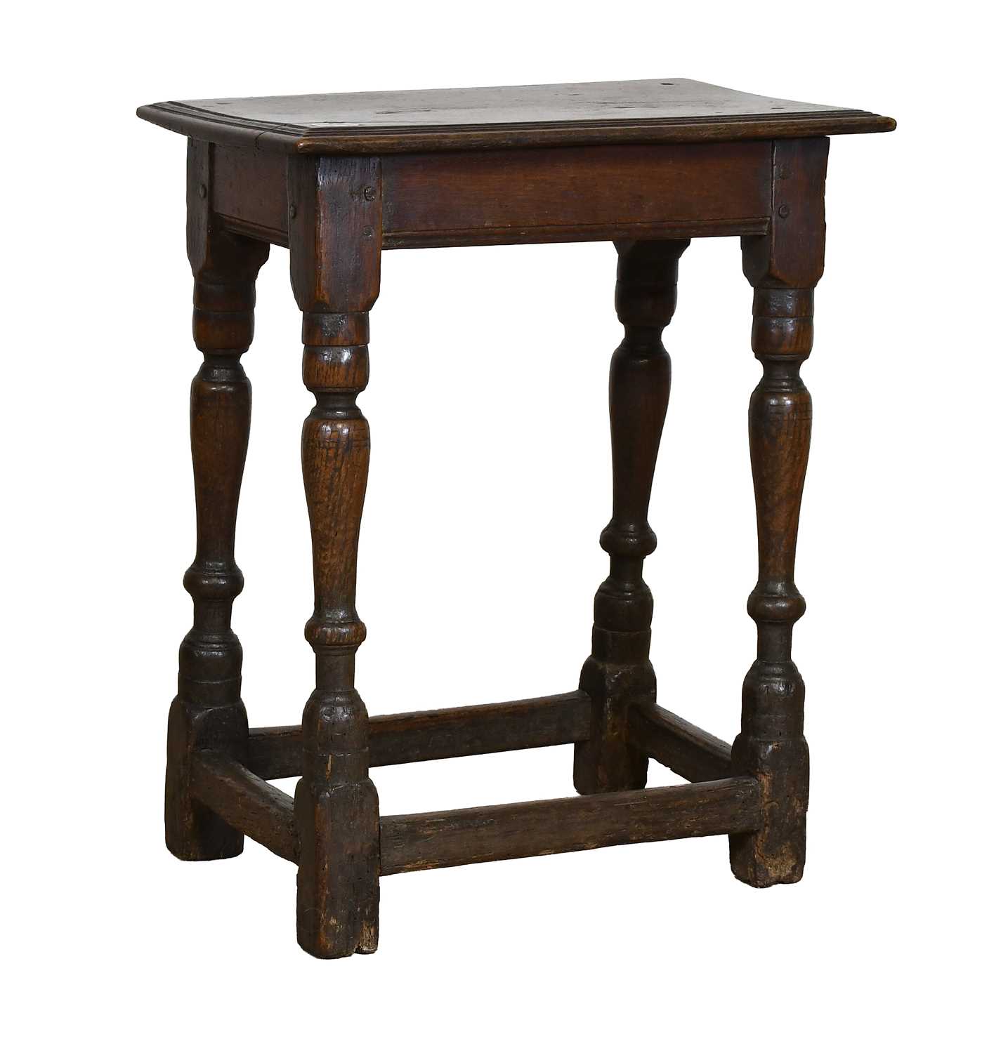 Lot 376 - A Late 17th Century Oak Joint Stool, of four-