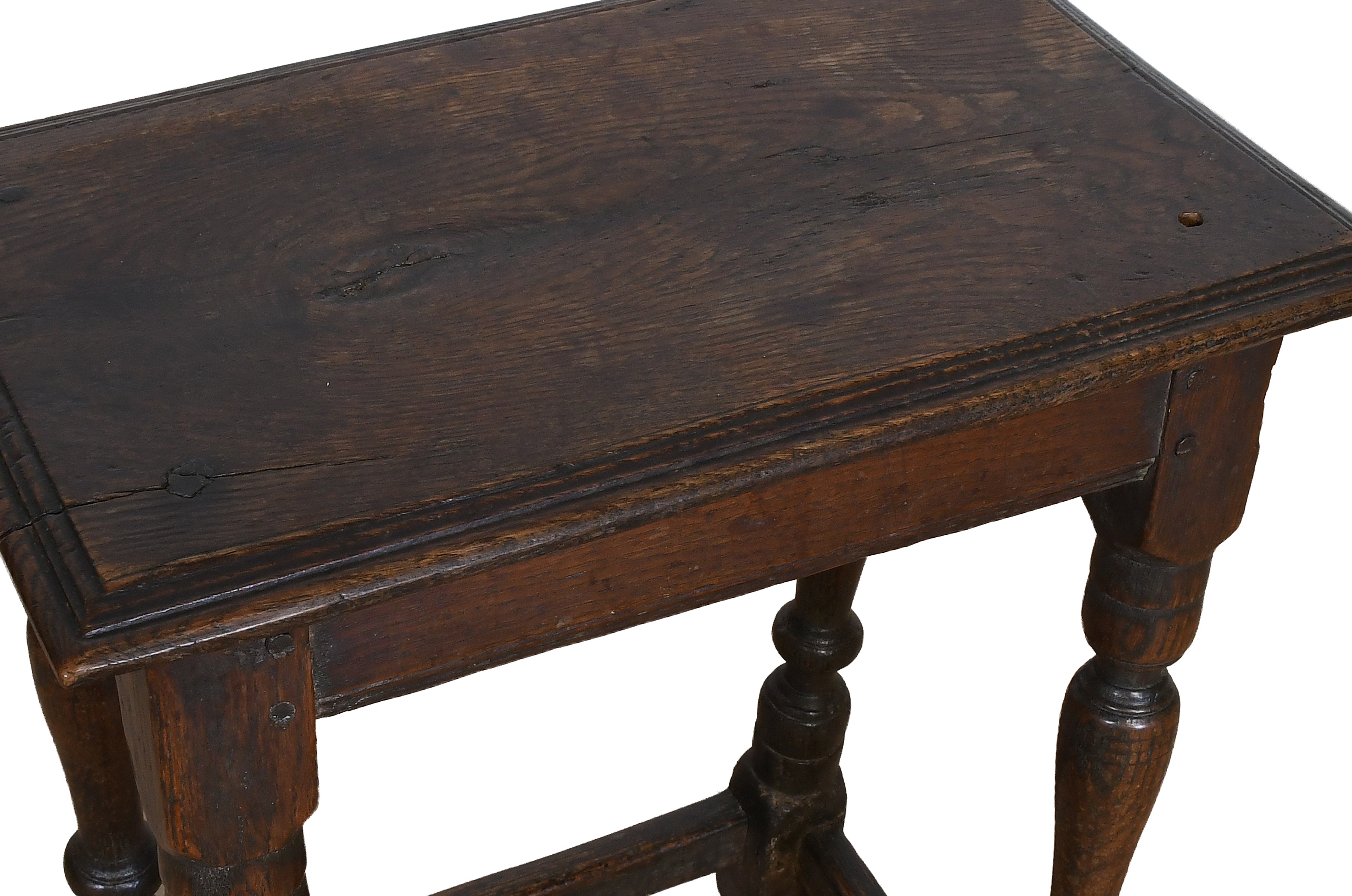 Lot 376 - A Late 17th Century Oak Joint Stool, of four-